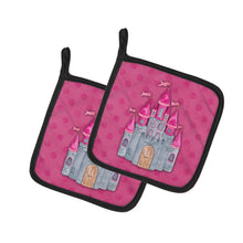 Load image into Gallery viewer, Princess Castle Watercolor Pot Holders - Set of 2 - Heat-Resistant Kitchen Essentials BB7405PTHD