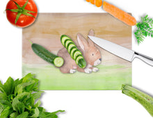 Load image into Gallery viewer, Rabbit Watercolor Glass Cutting Boards – Durable, Decorative Kitchen Art Large BB7410LCB