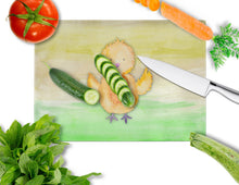 Load image into Gallery viewer, Chicken Watercolor Glass Cutting Boards – Durable, Decorative Kitchen Art Large BB7411LCB