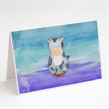 Load image into Gallery viewer, Cow Watercolor Greeting Cards -  Blank Note Cards – 8-Pack of Artist-Designed Cards with Envelopes
