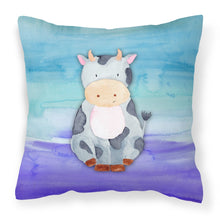 Load image into Gallery viewer, Cow Watercolor Fabric Decorative Pillow BB7412PW1818