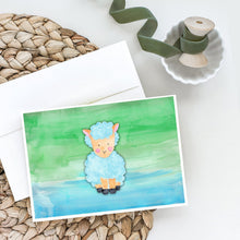 Load image into Gallery viewer, Sheep Lamb Watercolor Greeting Cards -  Blank Note Cards – 8-Pack of Artist-Designed Cards with Envelopes