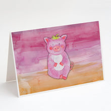 Load image into Gallery viewer, Pig Watercolor Greeting Cards -  Blank Note Cards – 8-Pack of Artist-Designed Cards with Envelopes