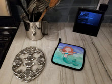 Load image into Gallery viewer, Ginger Mermaid Watercolor Pot Holders - Set of 2 - Heat-Resistant Kitchen Essentials BB7421PTHD