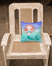 Load image into Gallery viewer, Ginger Mermaid Watercolor Fabric Decorative Pillow BB7421PW1818