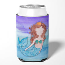 Load image into Gallery viewer, Brunette Mermaid Watercolor Can or Bottle Hugger BB7422CC