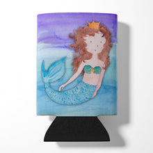 Load image into Gallery viewer, Brunette Mermaid Watercolor Can or Bottle Hugger BB7422CC