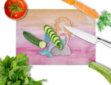 Load image into Gallery viewer, Blonde Mermaid Watercolor Glass Cutting Boards – Durable, Decorative Kitchen Art Large BB7423LCB