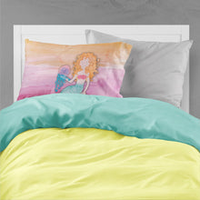 Load image into Gallery viewer, Blonde Mermaid Watercolor Fabric Standard Pillowcase – Artistic Decorative Front, White Back BB7423PILLOWCASE