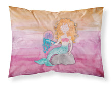 Load image into Gallery viewer, Blonde Mermaid Watercolor Fabric Standard Pillowcase – Artistic Decorative Front, White Back BB7423PILLOWCASE