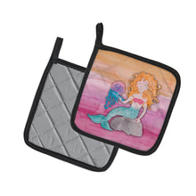 Load image into Gallery viewer, Blonde Mermaid Watercolor Pot Holders - Set of 2 - Heat-Resistant Kitchen Essentials BB7423PTHD