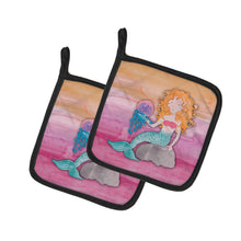 Load image into Gallery viewer, Blonde Mermaid Watercolor Pot Holders - Set of 2 - Heat-Resistant Kitchen Essentials BB7423PTHD