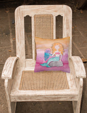Load image into Gallery viewer, Blonde Mermaid Watercolor Fabric Decorative Pillow BB7423PW1818