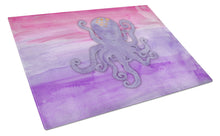 Load image into Gallery viewer, Octopus Watercolor Glass Cutting Boards – Durable, Decorative Kitchen Art Large BB7424LCB