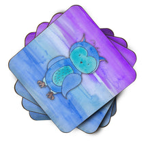 Load image into Gallery viewer, Blue Owl Watercolor Foam Coaster  BB7426FC