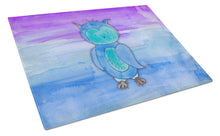 Load image into Gallery viewer, Blue Owl Watercolor Glass Cutting Boards – Durable, Decorative Kitchen Art Large BB7426LCB