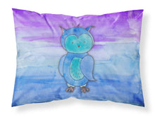 Load image into Gallery viewer, Blue Owl Watercolor Fabric Standard Pillowcase – Artistic Decorative Front, White Back BB7426PILLOWCASE
