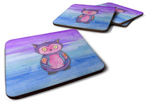Load image into Gallery viewer, Pink and Purple Owl Watercolor Foam Coaster  BB7427FC