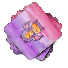 Load image into Gallery viewer, Pink and Purple Owl Watercolor Foam Coaster  BB7428FC