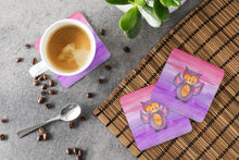 Load image into Gallery viewer, Pink and Purple Owl Watercolor Foam Coaster  BB7428FC