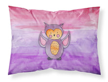 Load image into Gallery viewer, Pink and Purple Owl Watercolor Fabric Standard Pillowcase – Artistic Decorative Front, White Back BB7428PILLOWCASE