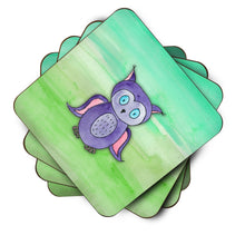 Load image into Gallery viewer, Purple Owl Watercolor Foam Coaster  BB7429FC