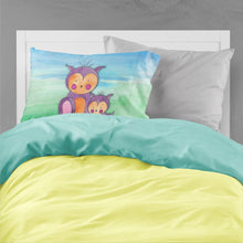 Load image into Gallery viewer, Momma and Baby Owl Watercolor Fabric Standard Pillowcase – Artistic Decorative Front, White Back BB7430PILLOWCASE