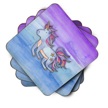 Load image into Gallery viewer, Blue Unicorn Watercolor Foam Coaster  BB7433FC