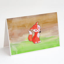 Load image into Gallery viewer, Fox Watercolor Greeting Cards -  Blank Note Cards – 8-Pack of Artist-Designed Cards with Envelopes