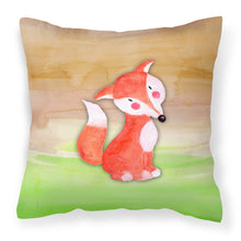 Load image into Gallery viewer, Fox Watercolor Fabric Decorative Pillow BB7436PW1818
