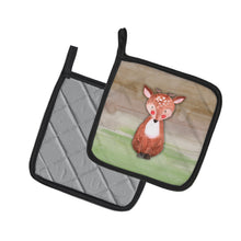 Load image into Gallery viewer, Baby Deer Watercolor Pot Holders - Set of 2 - Heat-Resistant Kitchen Essentials BB7442PTHD