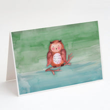Load image into Gallery viewer, Brown Owl Watercolor Greeting Cards -  Blank Note Cards – 8-Pack of Artist-Designed Cards with Envelopes