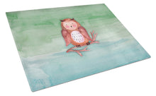 Load image into Gallery viewer, Brown Owl Watercolor Glass Cutting Boards – Durable, Decorative Kitchen Art Large BB7443LCB