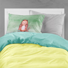 Load image into Gallery viewer, Brown Owl Watercolor Fabric Standard Pillowcase – Artistic Decorative Front, White Back BB7443PILLOWCASE