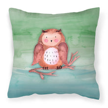 Load image into Gallery viewer, Brown Owl Watercolor Fabric Decorative Pillow BB7443PW1818