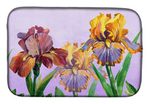 Load image into Gallery viewer, Purple and Yellow Iris Dish Drying Mat – Absorbent, Artistic Kitchen Essentials BB7445DDM