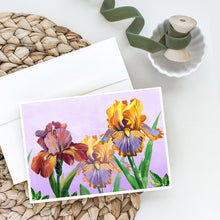 Load image into Gallery viewer, Purple and Yellow Iris Greeting Cards -  Blank Note Cards – 8-Pack of Artist-Designed Cards with Envelopes