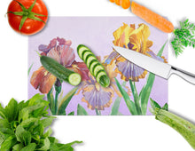 Load image into Gallery viewer, Purple and Yellow Iris Glass Cutting Boards – Durable, Decorative Kitchen Art Large BB7445LCB