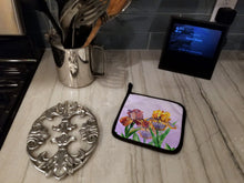 Load image into Gallery viewer, Purple and Yellow Iris Pot Holders - Set of 2 - Heat-Resistant Kitchen Essentials BB7445PTHD