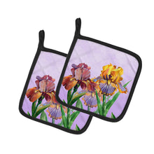 Load image into Gallery viewer, Purple and Yellow Iris Pot Holders - Set of 2 - Heat-Resistant Kitchen Essentials BB7445PTHD