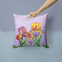 Load image into Gallery viewer, Purple and Yellow Iris Throw Pillow - 14x14 Decorative Pillow – Art for Your Home &amp; Patio BB7445PW1414