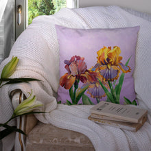 Load image into Gallery viewer, Purple and Yellow Iris Throw Pillow - 14x14 Decorative Pillow – Art for Your Home &amp; Patio BB7445PW1414