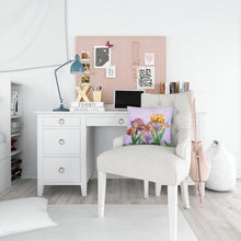 Load image into Gallery viewer, Purple and Yellow Iris Throw Pillow - 14x14 Decorative Pillow – Art for Your Home &amp; Patio BB7445PW1414