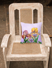 Load image into Gallery viewer, Purple and Yellow Iris Fabric Decorative Pillow BB7445PW1818