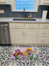 Load image into Gallery viewer, Purple and Yellow Iris Machine Washable Memory Foam Mat BB7445RUG