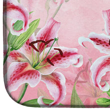 Load image into Gallery viewer, Pink Lillies Dish Drying Mat – Absorbent, Artistic Kitchen Essentials BB7446DDM