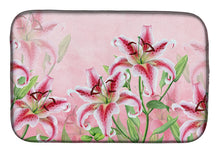 Load image into Gallery viewer, Pink Lillies Dish Drying Mat – Absorbent, Artistic Kitchen Essentials BB7446DDM