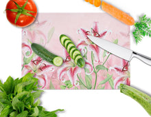 Load image into Gallery viewer, Pink Lillies Glass Cutting Boards – Durable, Decorative Kitchen Art Large BB7446LCB