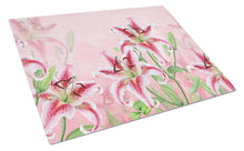Load image into Gallery viewer, Pink Lillies Glass Cutting Boards – Durable, Decorative Kitchen Art Large BB7446LCB