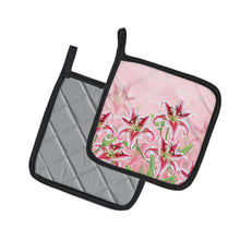 Load image into Gallery viewer, Pink Lillies Pot Holders - Set of 2 - Heat-Resistant Kitchen Essentials BB7446PTHD